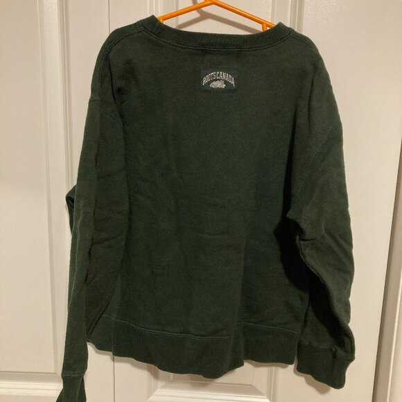 Kids' Roots Canada Forest Green Crewneck, Size 10 - Picture 3 of 4